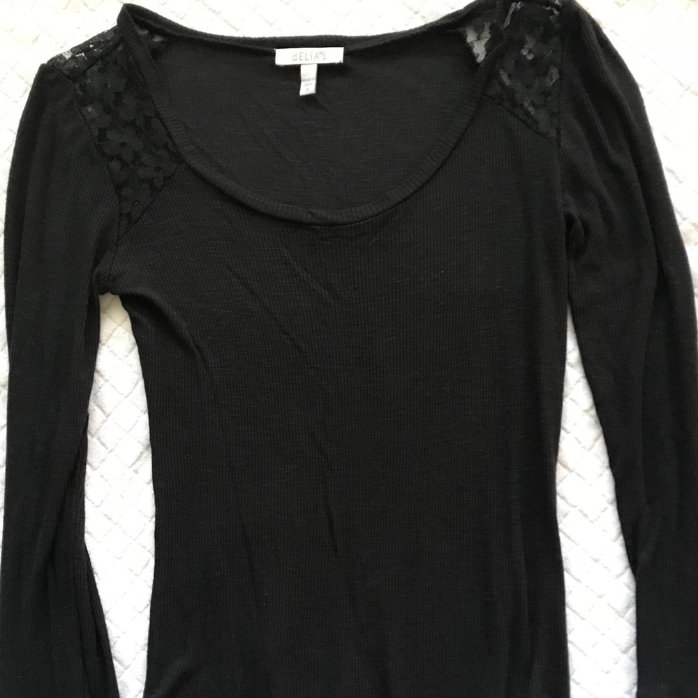 Black Long Sleeve Top - Size S